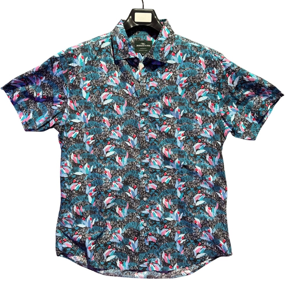 Rodd & Gunn Sports Fit Shirt XL Mens Short Sleeve Floral Cotton Button Up Floral